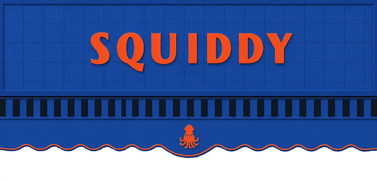 Squiddy storefront, colour version